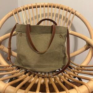 Madewell Olive Green Madewell Medium Canvas Transport Tote